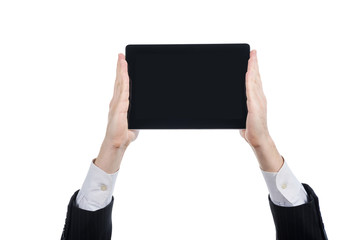 Businessman holding digital tablet