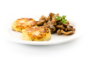 Schweinegeschnetzeltes mit Kartoffelpuffer