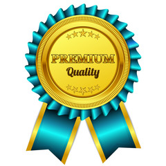 Premium Quality Blue Seal, Label Vector Icon
