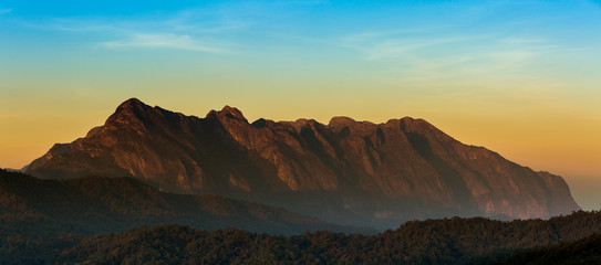 Sunrise at Doi Luang Chiang Dao is a 2,175 m (7,136 ft) high mountain in Chiang Mai Province, Thailand. It is one of the highest peaks of the Daen Lao Range on the Thai side of the border.