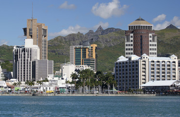 Port Louis skyline by the sea