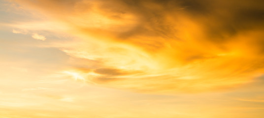 Beautiful sky and golden cloud
