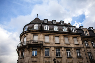 Fototapeta na wymiar LUXEMBOURG - OCTOBER 30, 2015: Traditional architecture of vintage European buildings in Luxembourg.