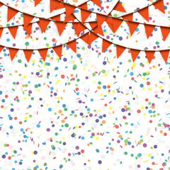 garlands and confetti background