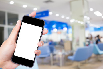 Taking photo with mobile smart phone in Patient waiting for see