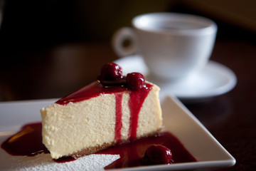Dessert - Cheesecake with Berries Sauce 