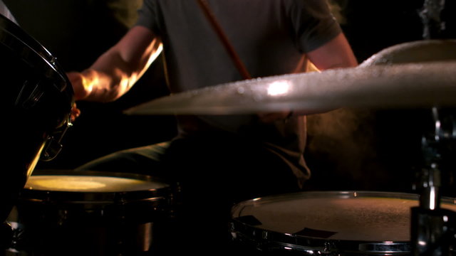 A Man playing the drums