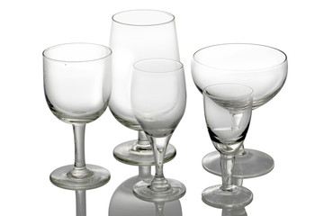 Crystal cut glass / Crystal cut glass on white background.