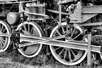 Fototapeta na wymiar The old steam locomotive