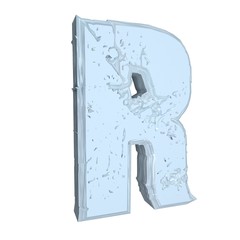 Letter R in cement