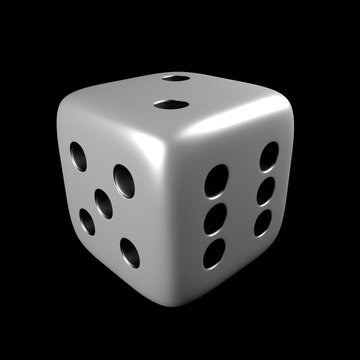 white dice isolated over black background