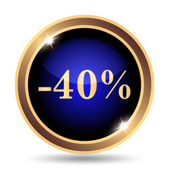 40 percent discount icon