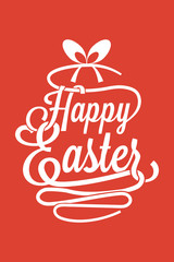 Happy Easter greeting card with calligraphic words and egg