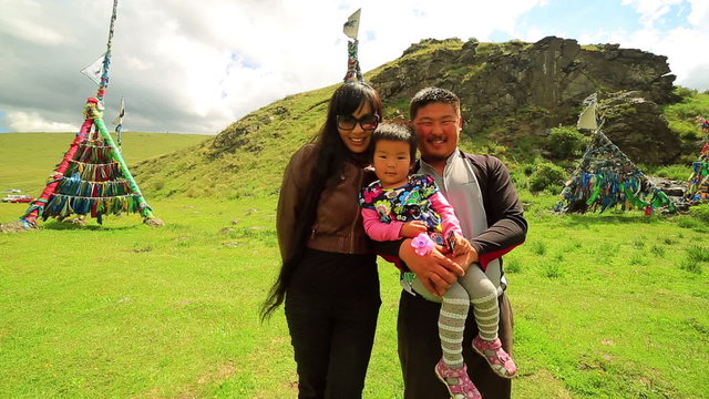 Shaman mongolian family, Ulaanbaatar, Mongolia