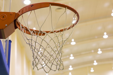 Fototapeta na wymiar scoring basket in basketball court