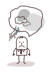 Fototapeta premium very pessimistic cartoon man