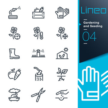 Lineo - Gardening and Seeding line icons