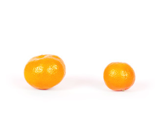 Ripe mandarins isolated on a white