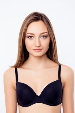 Sexy young woman in black bra