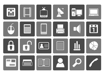 Flat Business and office icons - vector icon set