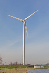 Fototapeta na wymiar Abstract close up of Wind Turbine producing alternative energy