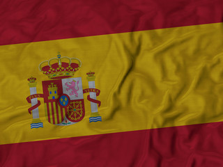 Close up of Ruffled Spain flag