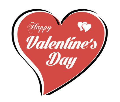 vector red Valentine's day heart on a white background