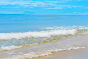 Fototapeta na wymiar Sand beach / Sand beach with waves, use as background.