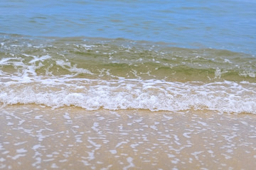 Sand beach / Sand beach with waves, use as background.