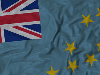 Close up of Ruffled Tuvalu flag