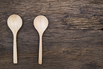 wooden spoon on wood table