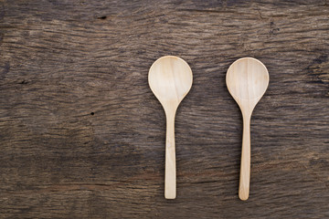 wooden spoon on wood table