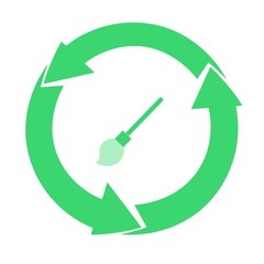 Balai dans un symbole recyclage