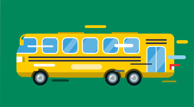 City bus cartoon style icon silhouette