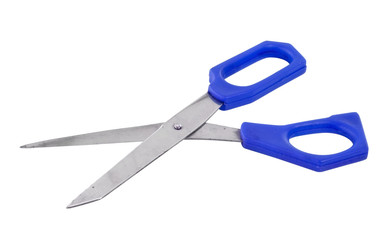 Blue scissors / Blue scissors on white background.