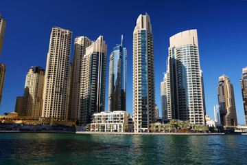 Fototapeta na wymiar Skyscrapers of Dubai Marina