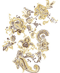 Paisley mehndi vector floral design