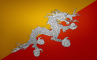 Closeup of  Bhutan flag