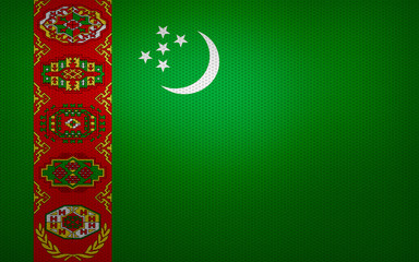Closeup of Turkmenistan flag