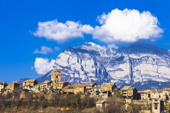 Ainsa- authentic mountain village in Aragon mountains, Spain