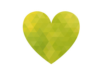 heart in polygonal low poly.