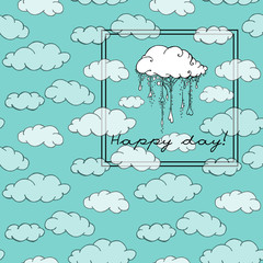 Hand-drawn illustrations. Greeting card for Valentine's Day. Feast of St. Valentine. Seamless pattern.