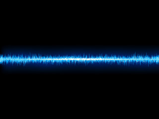Blue sound wave on white background. + EPS10