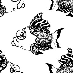 Seamless fish background