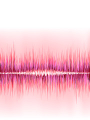 Pink sound wave on white background. + EPS8