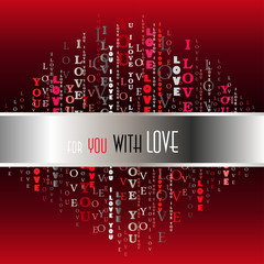 I love you words red background.