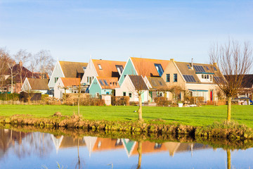 Houses in the rural village of Ransdorp, The Netherlands
