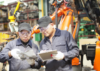 Two engineering in factory