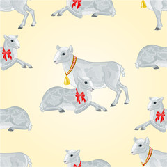 Seamless texture  lambs Easter background  vector