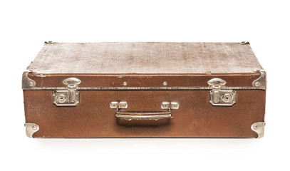 Old brown suitcase.